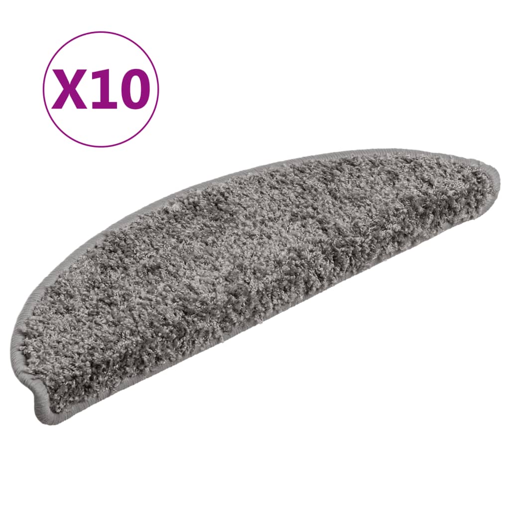 Trappematter 10 stk 56x17x3 cm grå halvrund