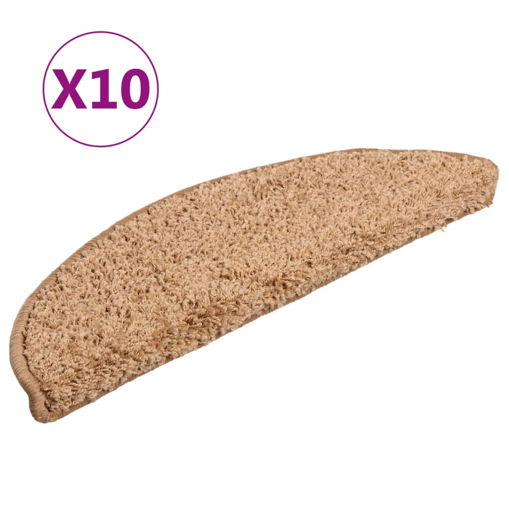 Trappematter 10 stk 56x17x3 cm beige halvrund