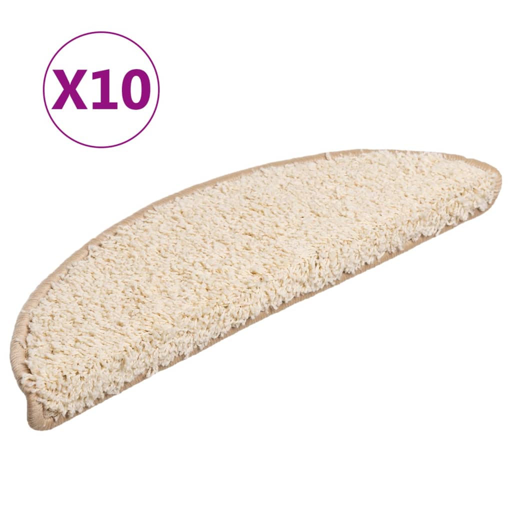 Trappematter 10 stk 56x17x3 cm kremfargede halvrund