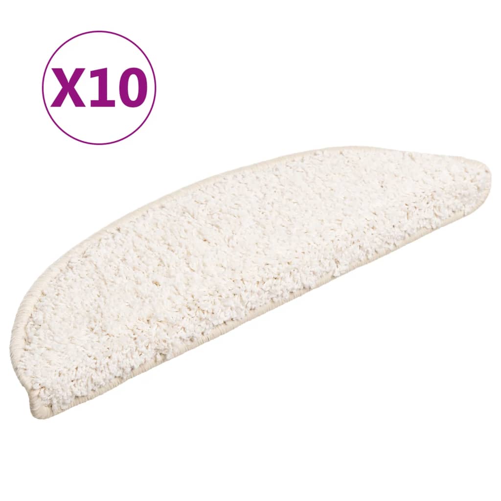 Trappematter 10 stk 56x17x3 cm hvite halvrund