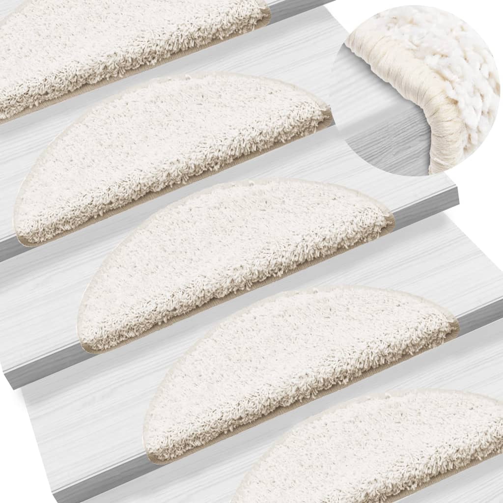 Trappematter 10 stk 56x17x3 cm hvite halvrund