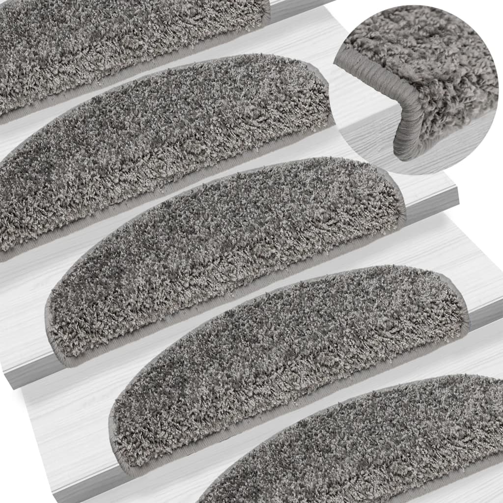 Trappematter 10 stk 65x21x4 cm grå halvrund store