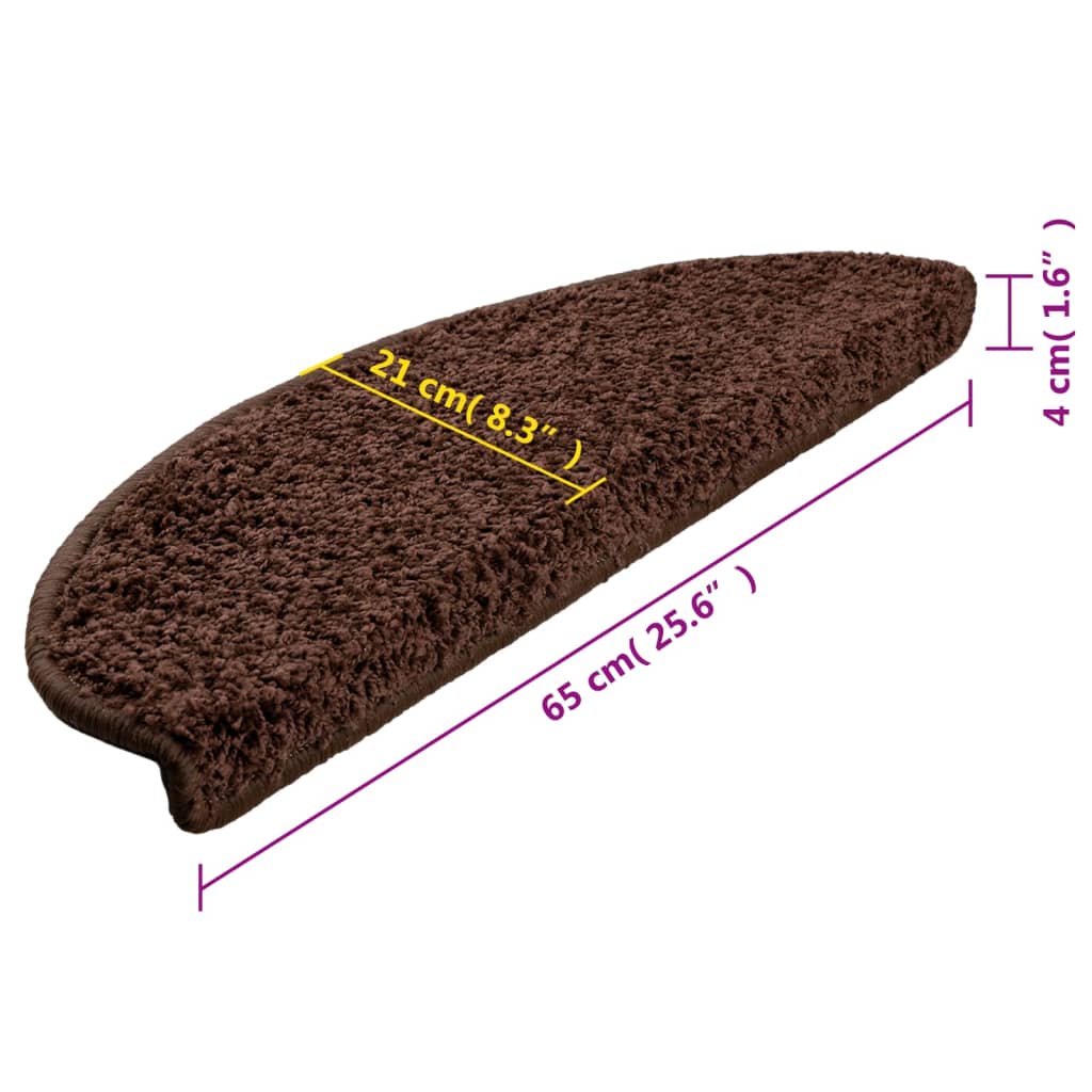 Trappematter 10 stk 65x21x4 cm brune halvrund store