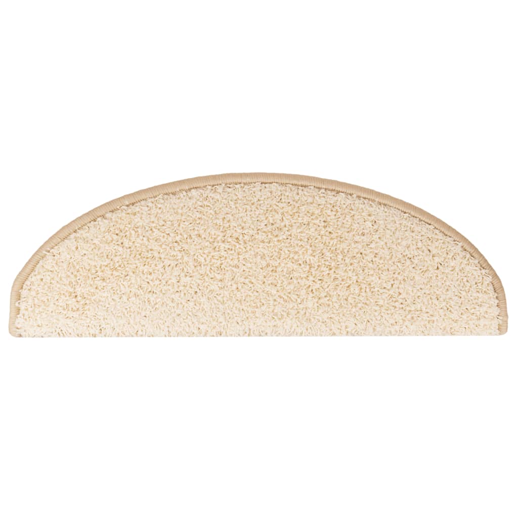 Trappematter 10 stk 65x21x4 cm kremfarget halvrund stor