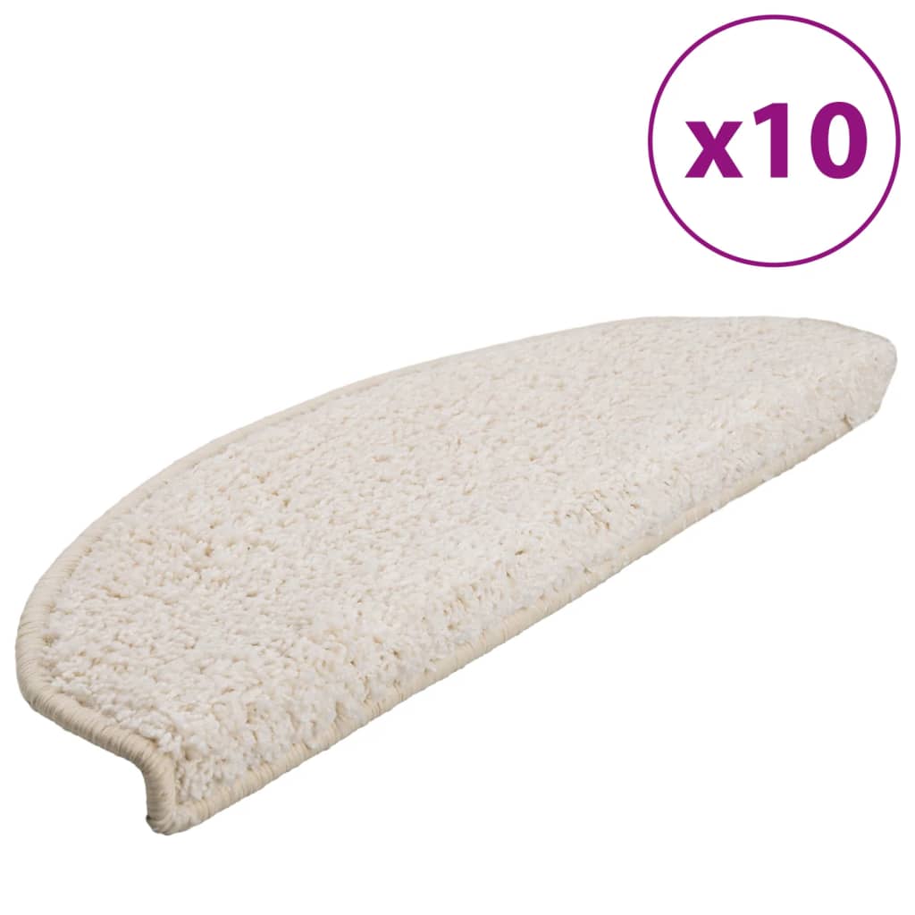 Trappematter 10 stk 65x21x4 cm hvite halvrund store