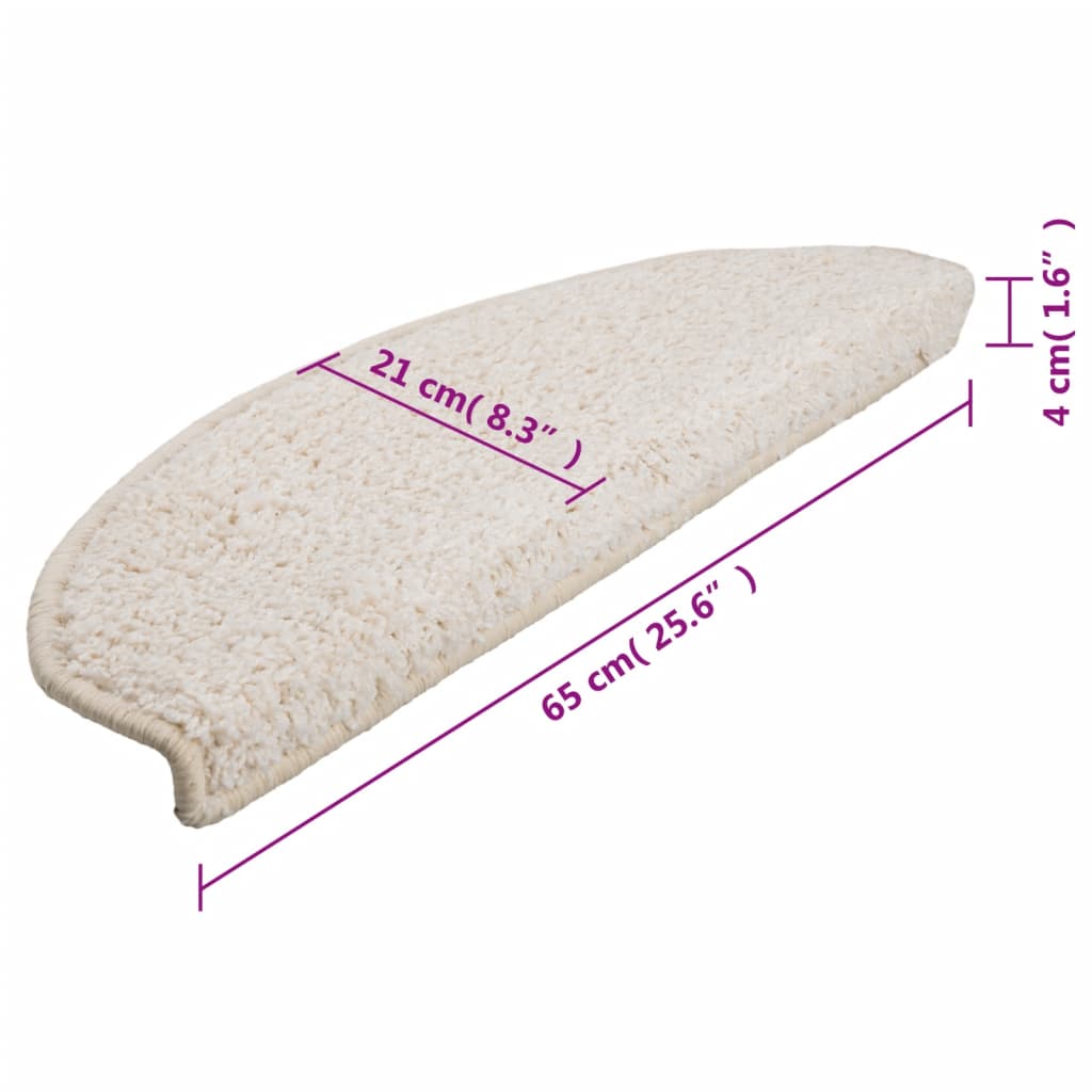 Trappematter 10 stk 65x21x4 cm hvite halvrund store