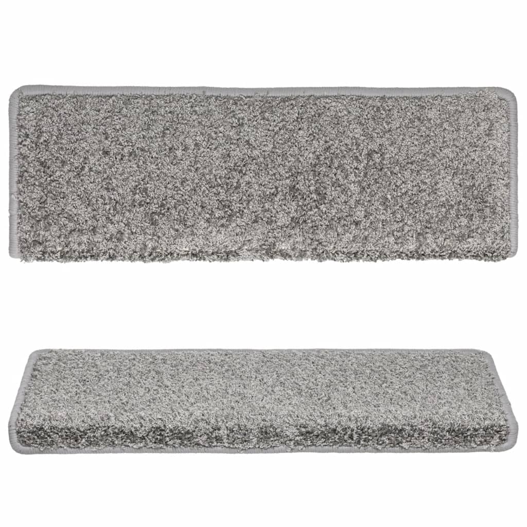 Trappematter 10 stk 65x21x4 cm grå rektangulær kant