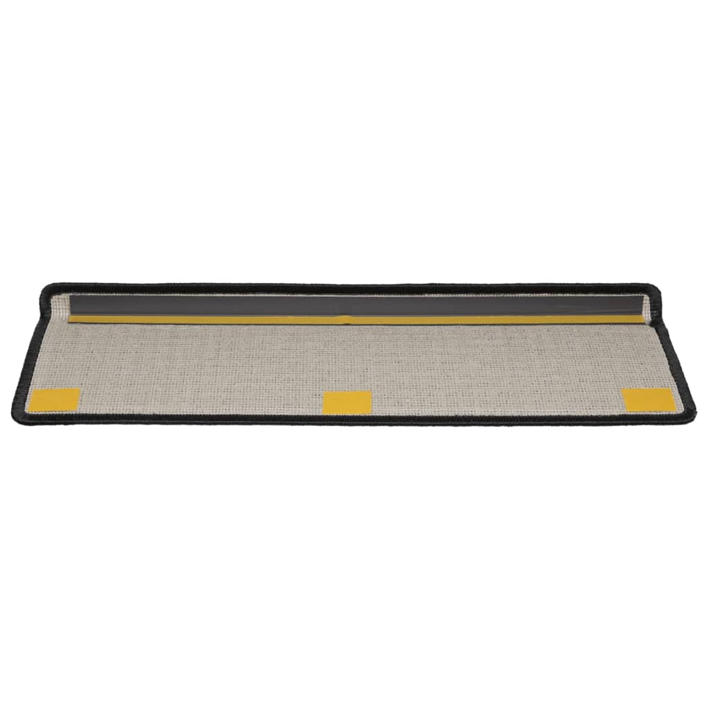 Trappematter 10 stk 65x21x4 cm svart rektangulær kant
