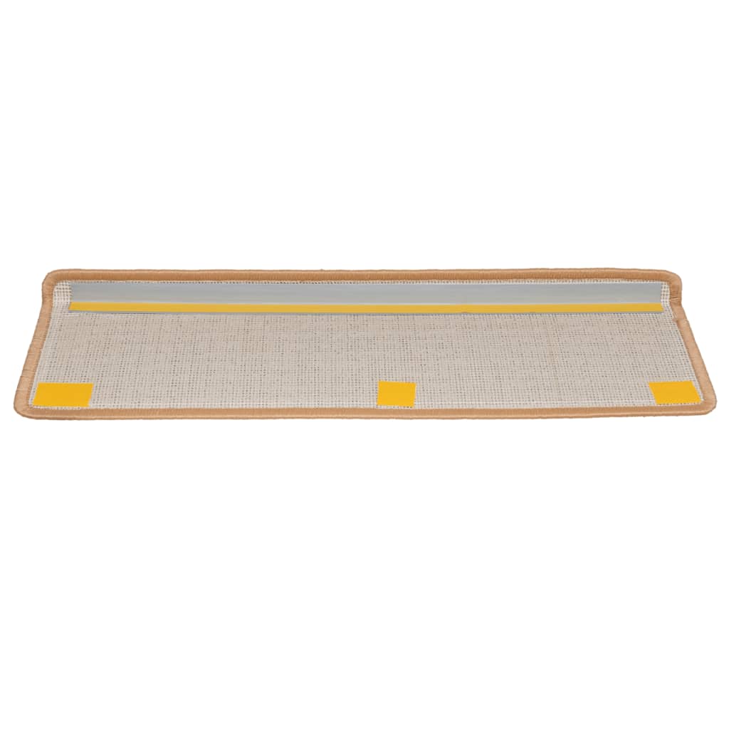 Trappematter 10 stk 65x21x4 cm beige rektangulær kant