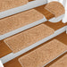Trappematter 10 stk 65x21x4 cm beige rektangulær kant