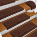Trappematter 10 stk 65x21x4 cm brun rektangulær kant