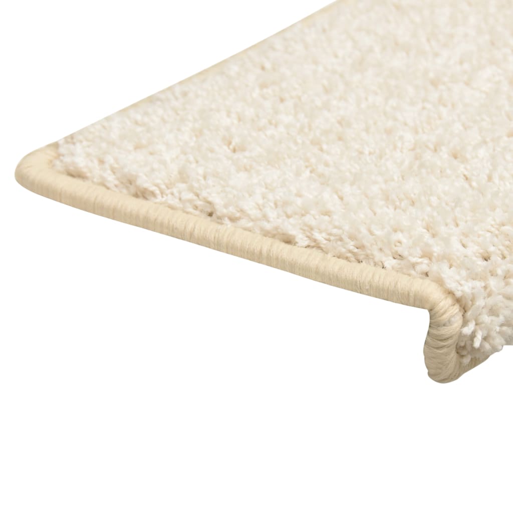 Trappematter 10 stk 65x21x4 cm hvite rektangulære kanter