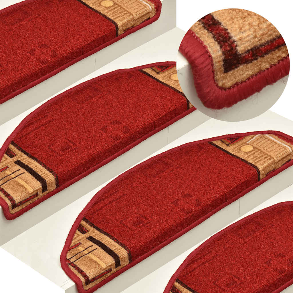 Selvklebende trappematter 10 stk 65x21x4 cm rød
