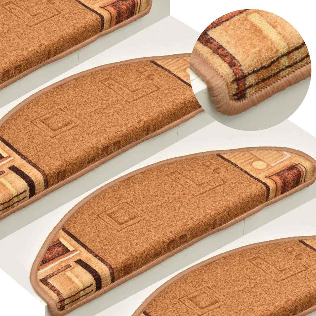 Selvklebende trappematter 5 stk 65x21x4 cm beige