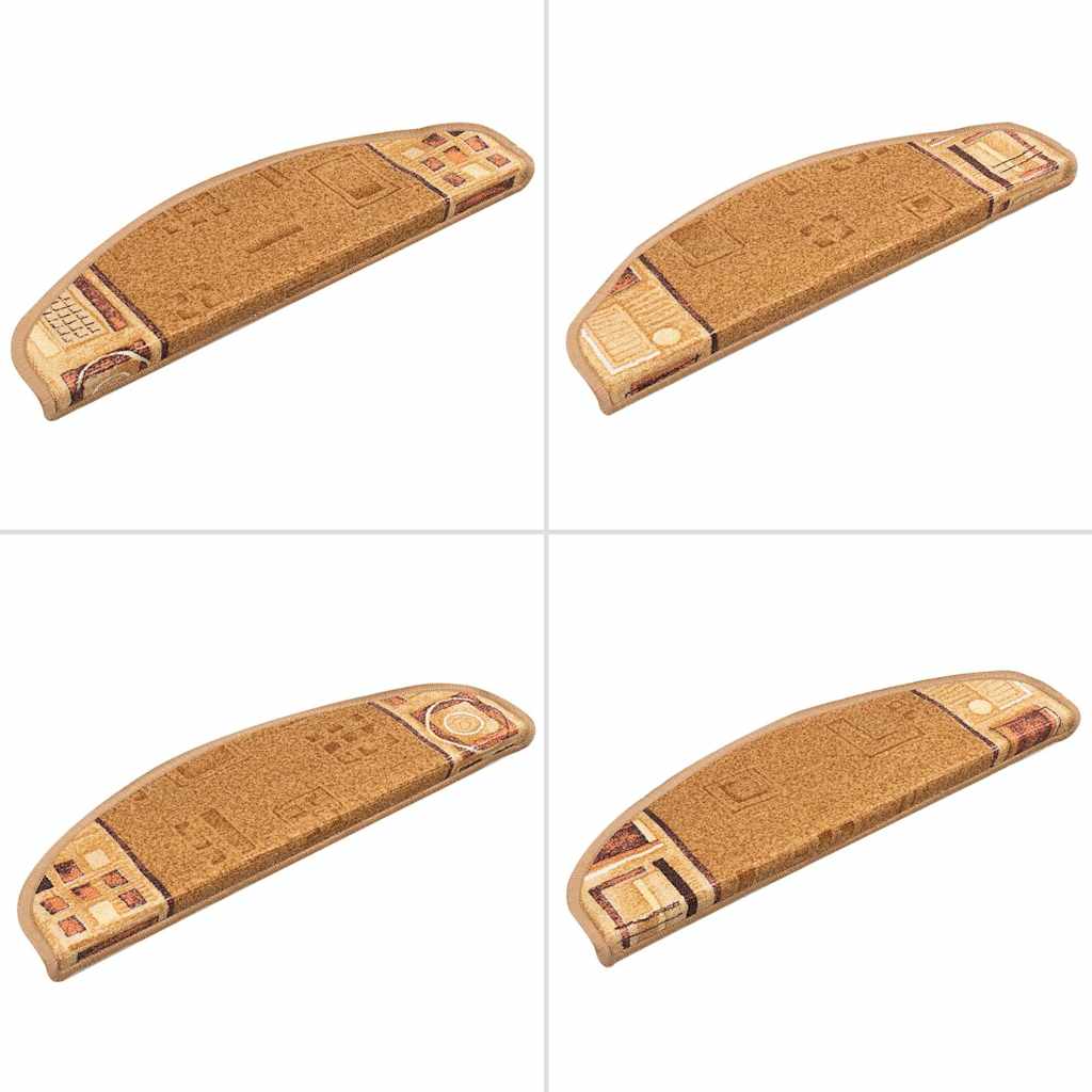 Selvklebende trappematter 10 stk 65x21x4 cm beige