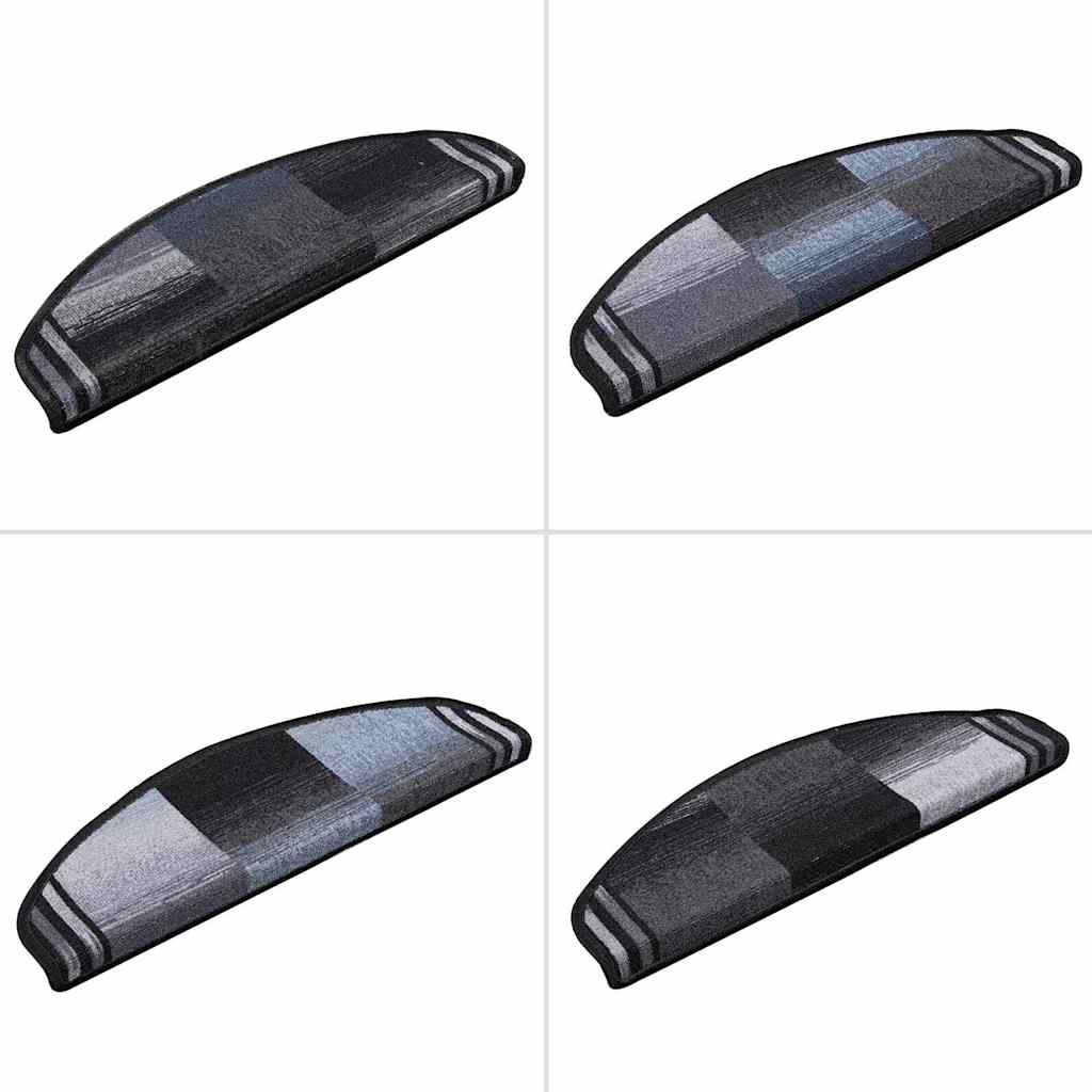 Selvklebende trappematter 5 stk 65x21x4 cm svart og grå