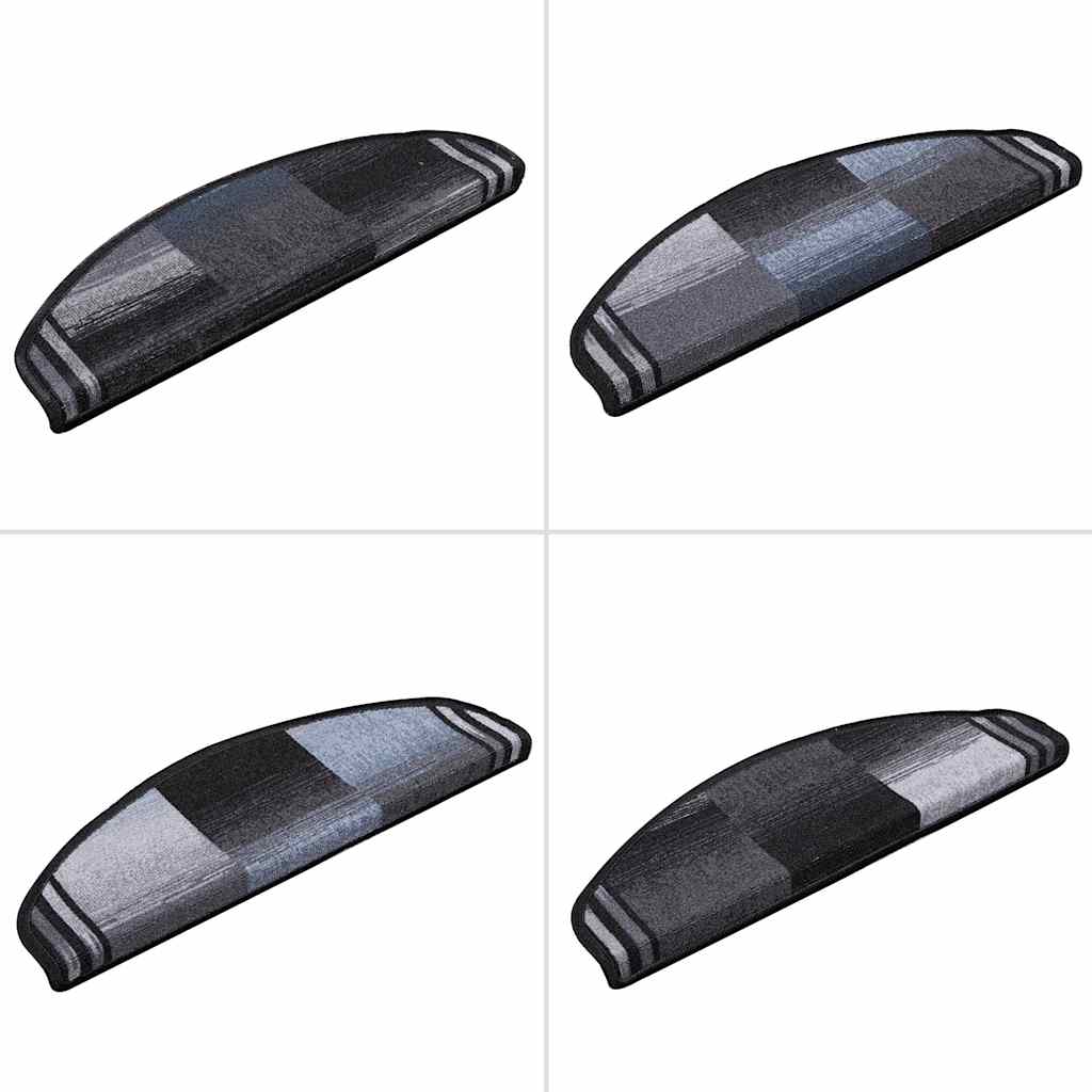 Selvklebende trappematter 10 stk 65x21x4 cm svart og grå