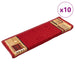Selvklebende trappematter 10 stk 65x21x4 cm rød