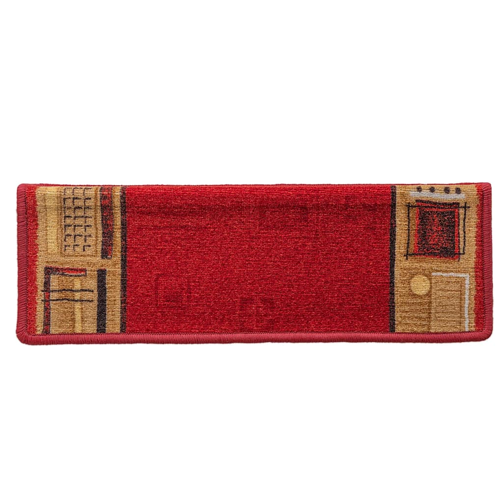 Selvklebende trappematter 10 stk 65x21x4 cm rød