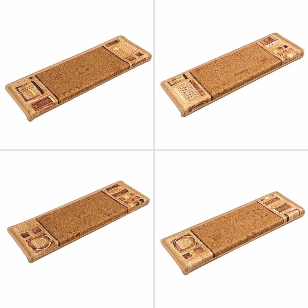 Selvklebende trappematter 10 stk 65x21x4 cm beige