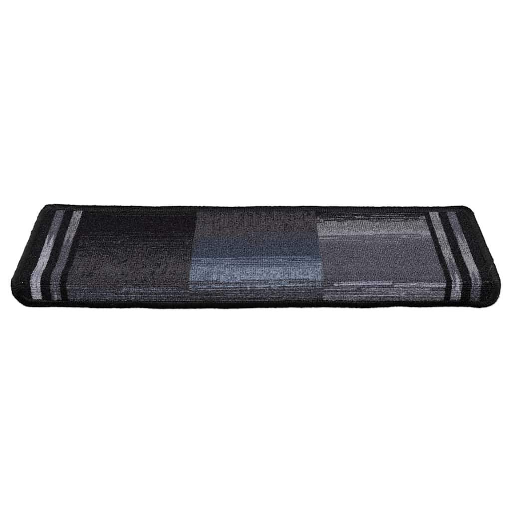 Selvklebende trappematter 10 stk 65x21x4 cm svart og grå