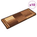 Selvklebende trappematter 10 stk 65x21x4 cm brun