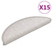 Selvklebende trappematter sisal 15 stk 56x17x3 cm platina