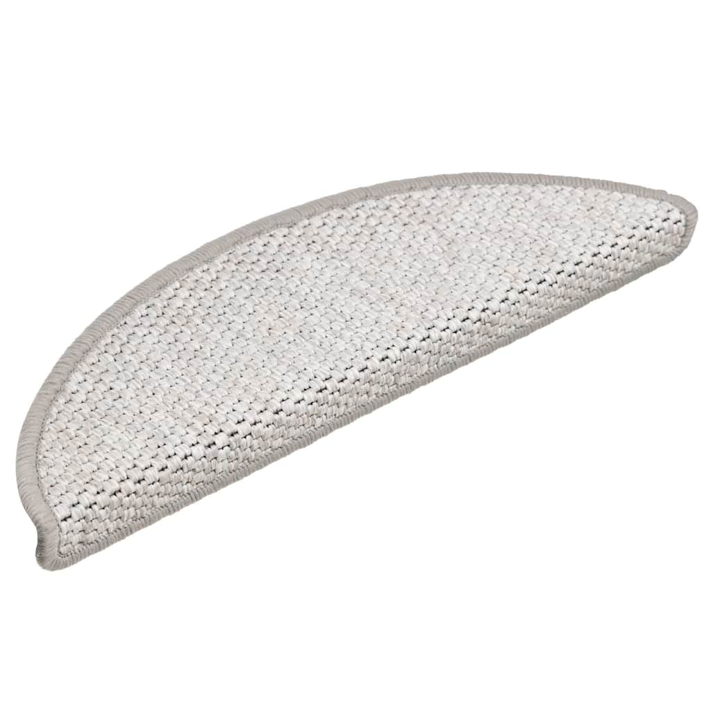 Selvklebende trappematter sisal 15 stk 56x17x3 cm platina