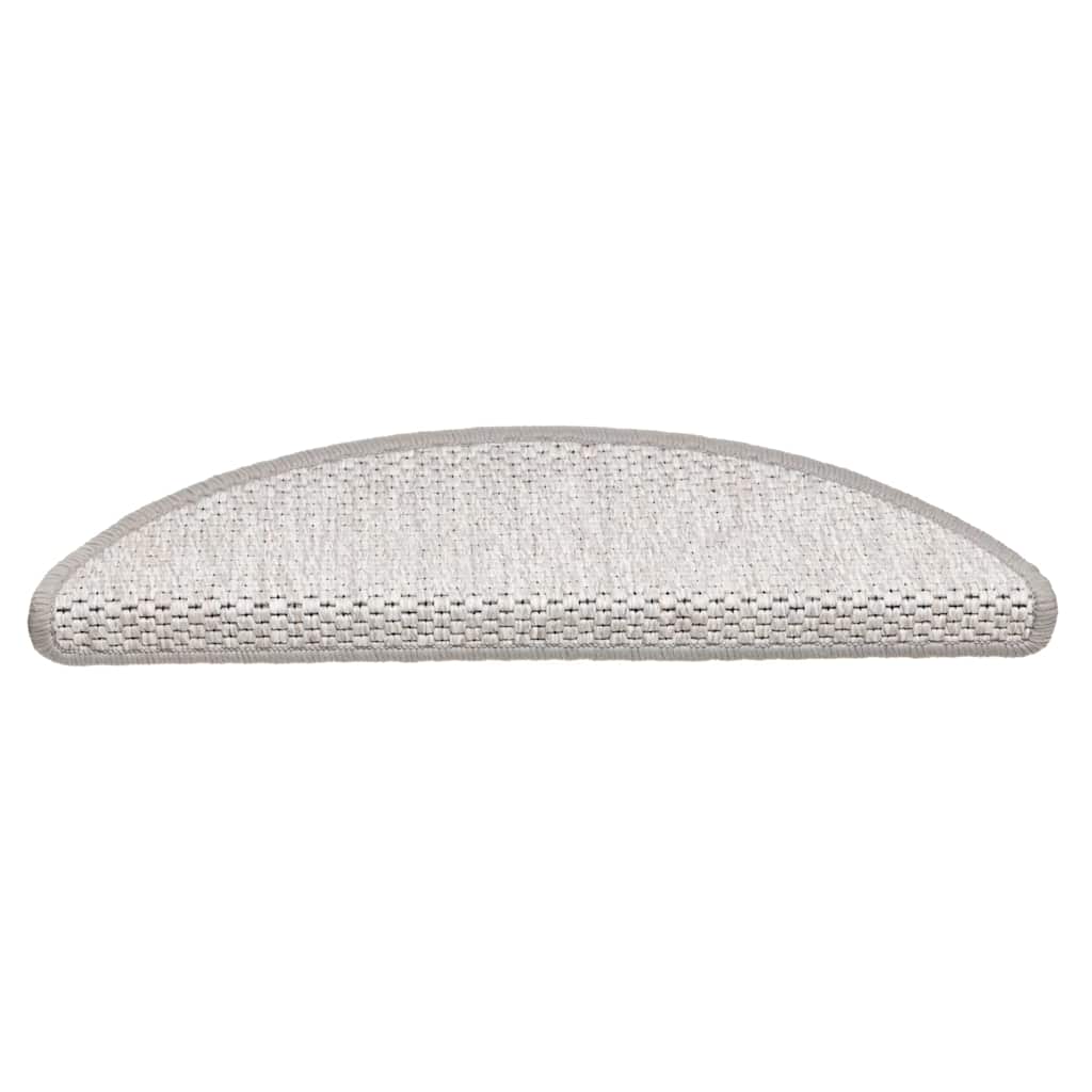 Selvklebende trappematter sisal 15 stk 56x17x3 cm platina