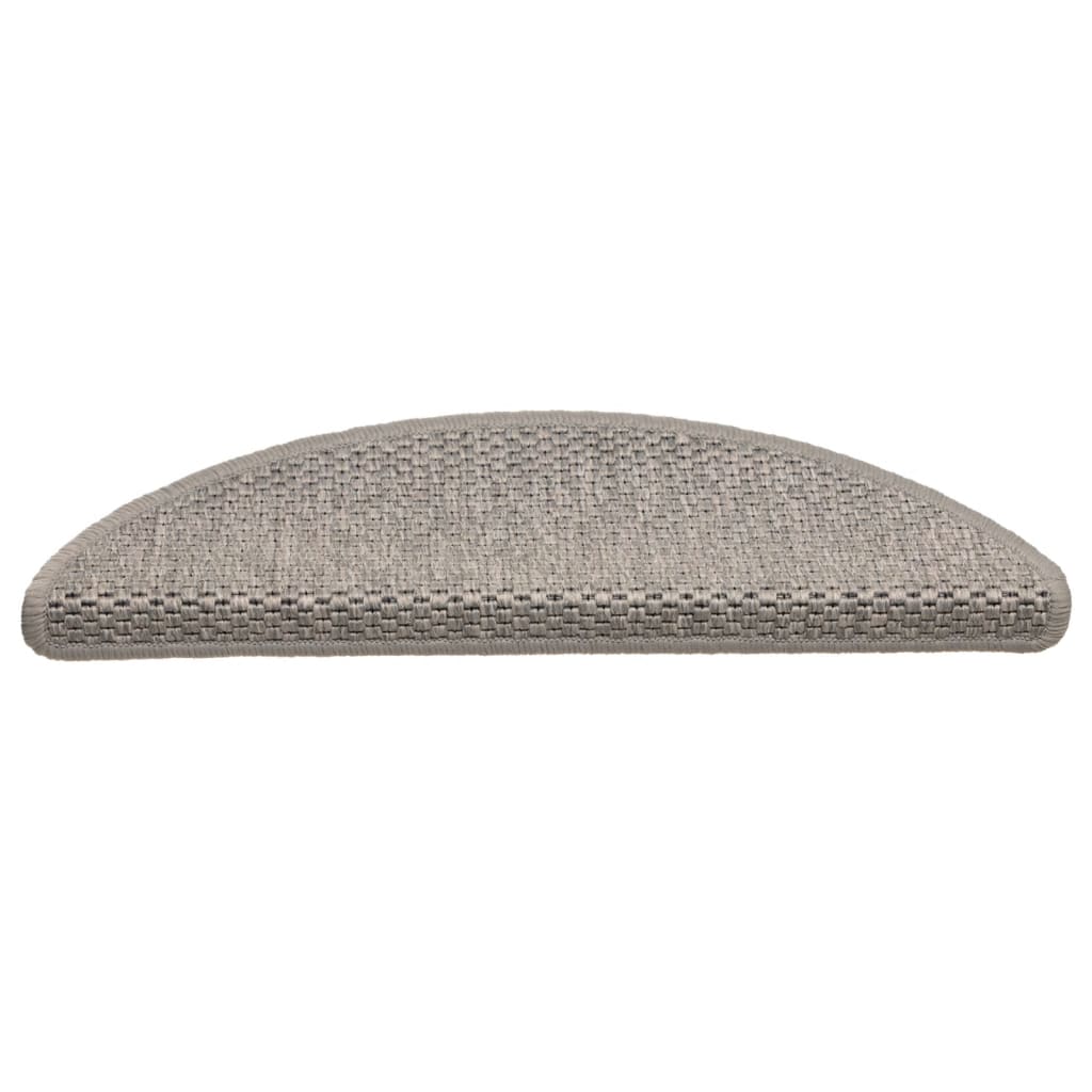 Selvklebende trappematter sisal-utseende 15 stk 56x17x3 cm sølv