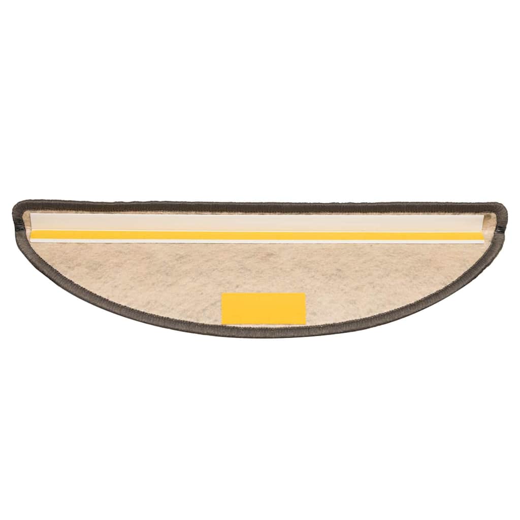 Selvklebende trappematter sisal 15 stk 56x17x3 cm grå og beige