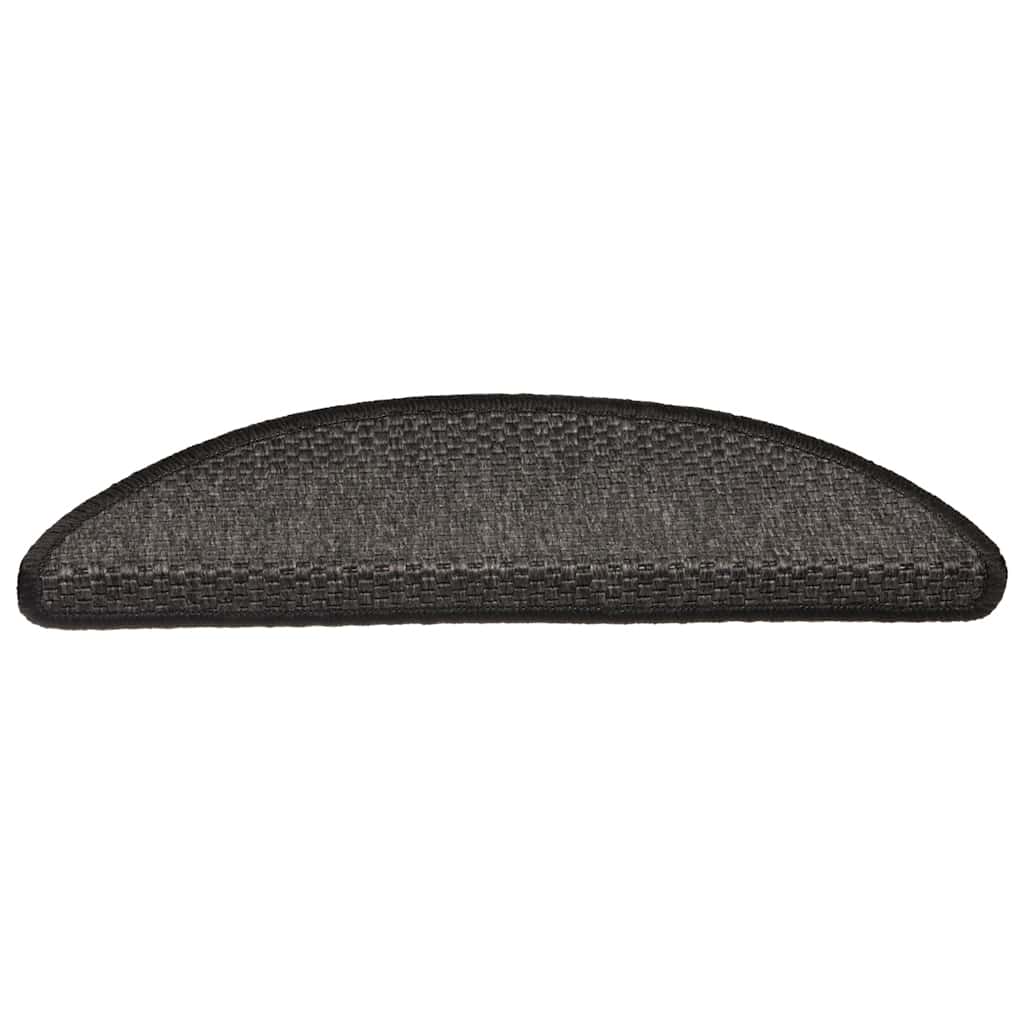 Selvklebende trappematter sisal 15 stk 56x17x3 cm antrasitt