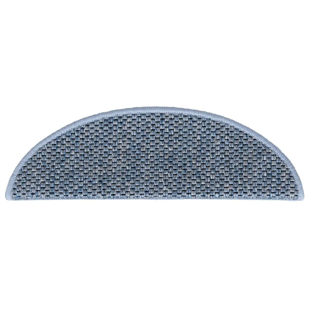 Selvklebende trappematter sisal-utseende 15 stk 56x17x3 cm blå