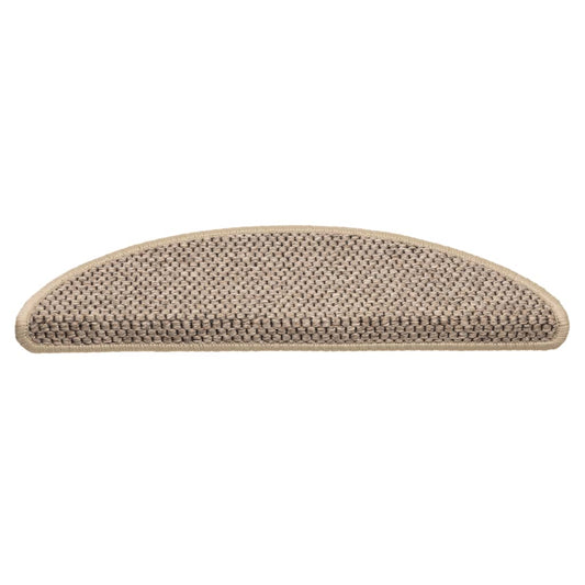 Selvklebende trappematter sisal 15 stk 56x17x3 cm mørk beige