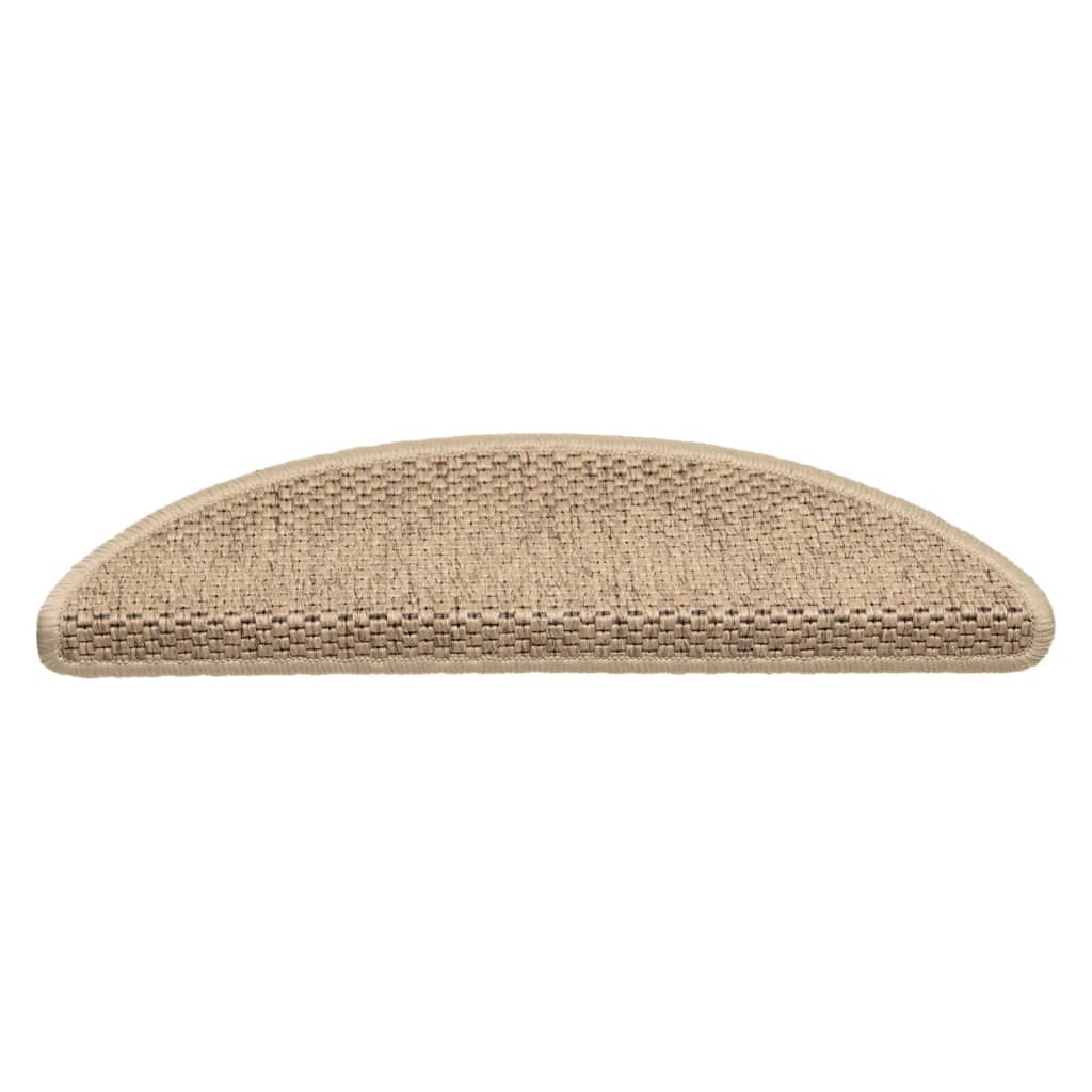 Selvklebende trappematter sisal-utseende 15 stk 56x17x3 cm sand