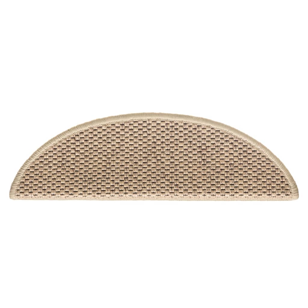 Selvklebende trappematter sisal-utseende 15 stk 56x17x3 cm sand