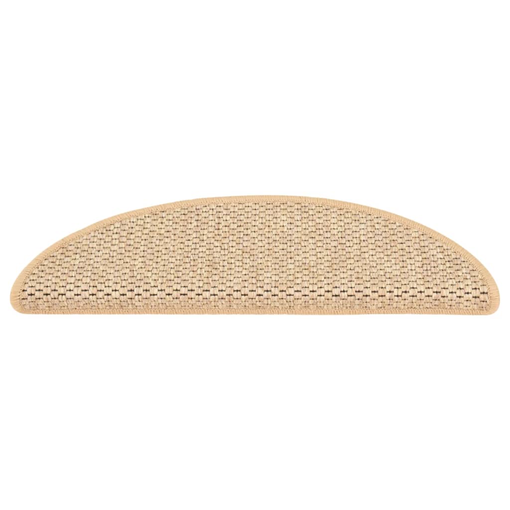 Selvklebende trappematter sisal 15 stk 56x17x3 cm lys beige