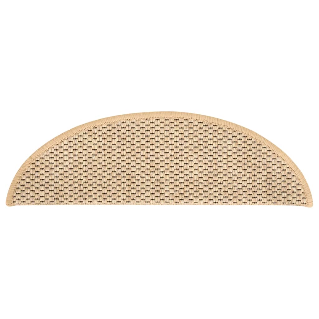 Selvklebende trappematter sisal 15 stk 56x17x3 cm lys beige