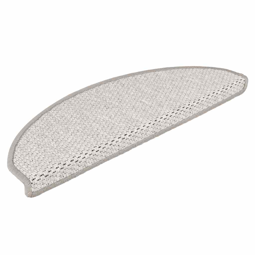 Selvklebende trappematter sisal 15 stk 65x21x4 cm platina