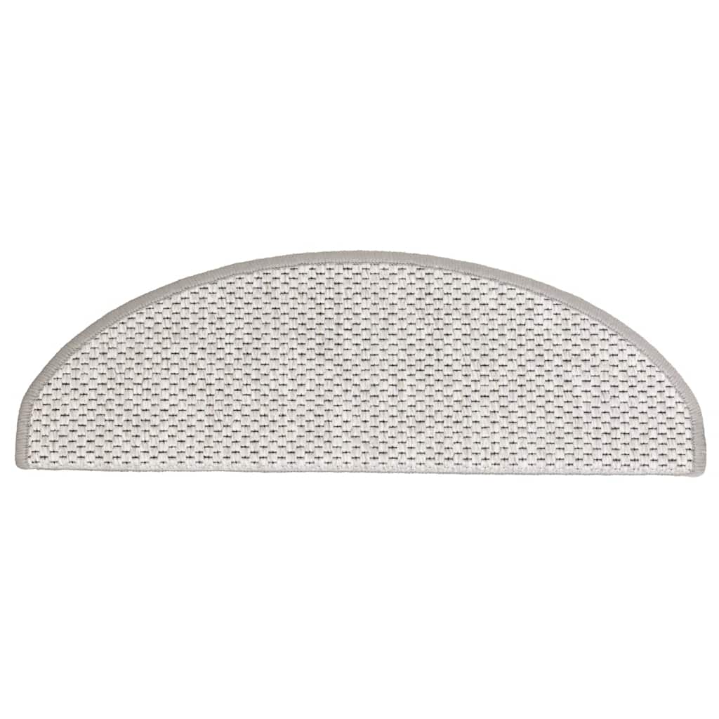 Selvklebende trappematter sisal 15 stk 65x21x4 cm platina