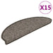Selvklebende trappematter sisal 15 stk 65x21x4 cm grå og beige
