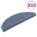 Selvklebende trappematter sisal-utseende 15 stk 65x21x4 cm blå