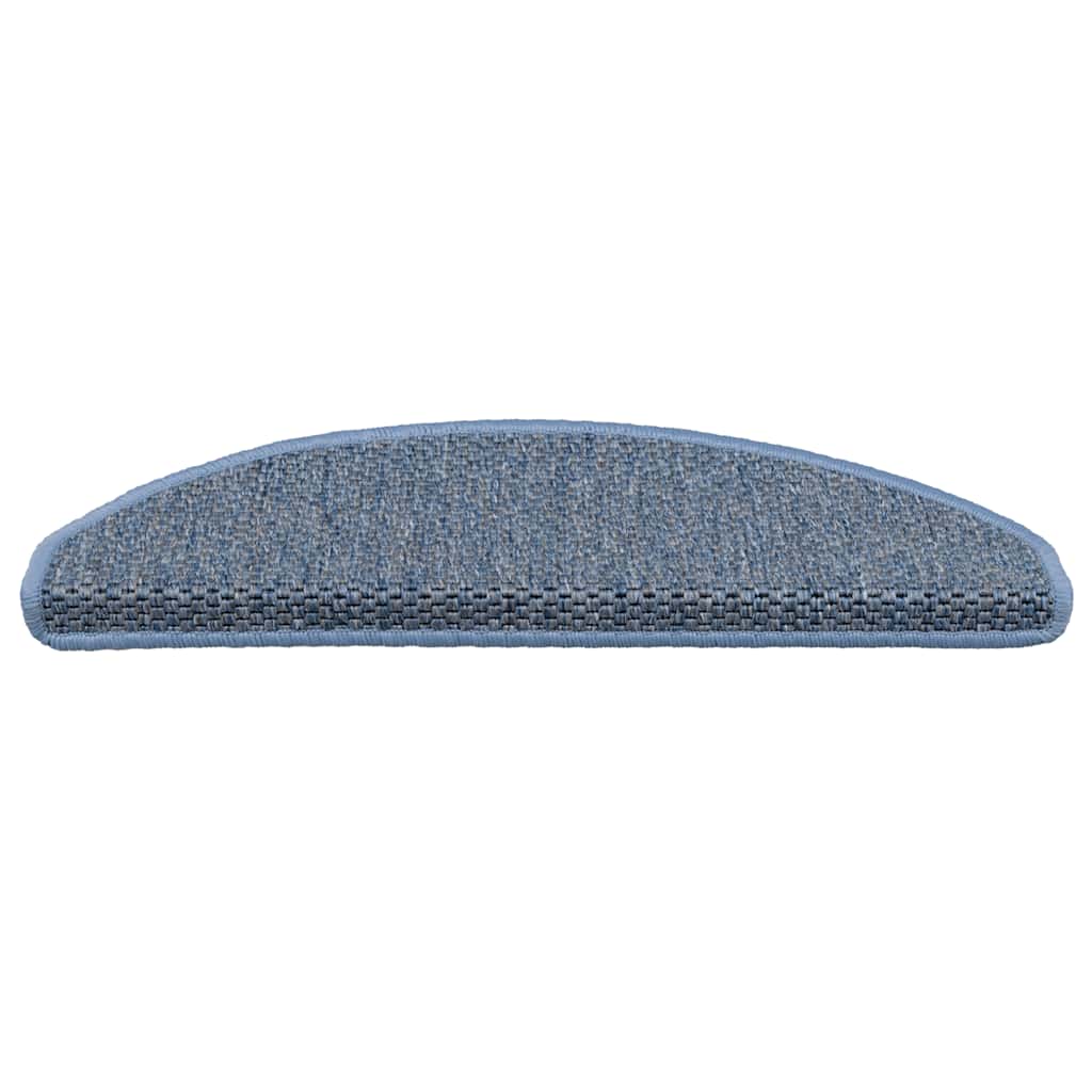 Selvklebende trappematter sisal-utseende 15 stk 65x21x4 cm blå
