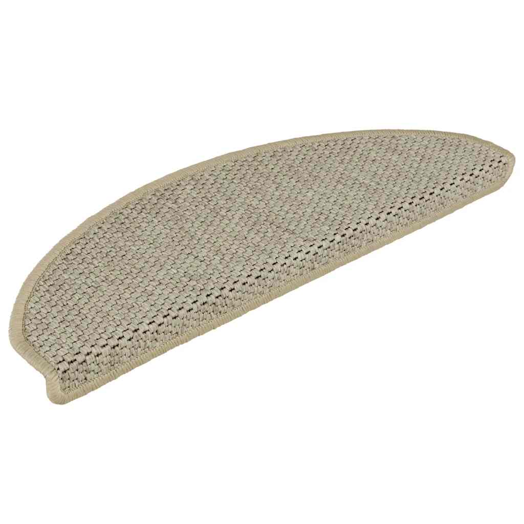 Selvklebende trappematter sisal 15 stk 65x21x4 cm lysegrønn