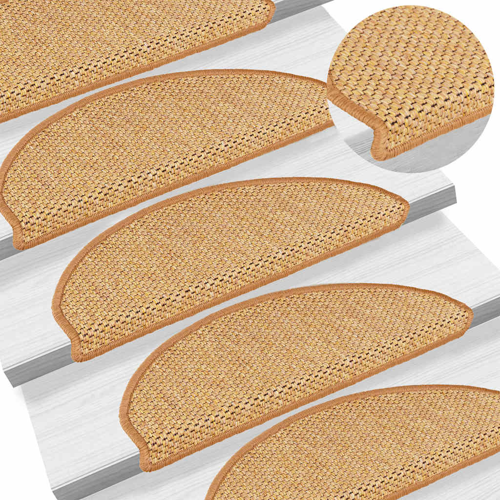 Selvklebende trappematter sisal-utseende 15 stk 65x21x4 sisal