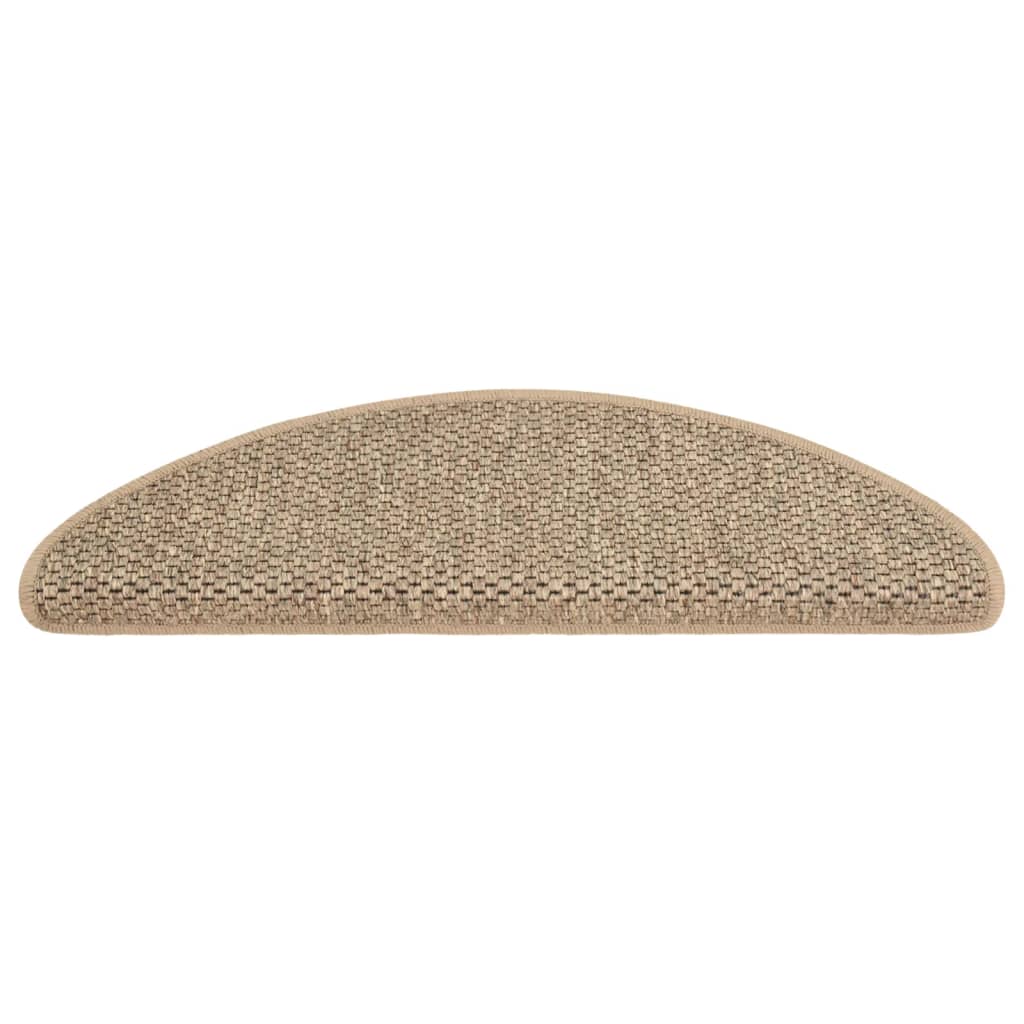 Selvklebende trappematter sisal 15 stk 65x21x4 cm mørk beige