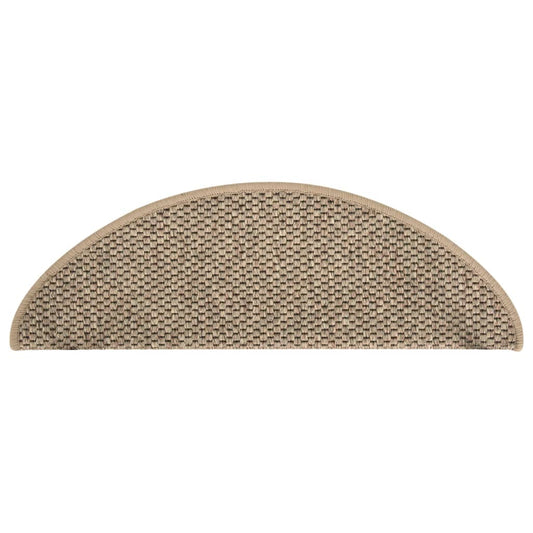 Selvklebende trappematter sisal 15 stk 65x21x4 cm mørk beige