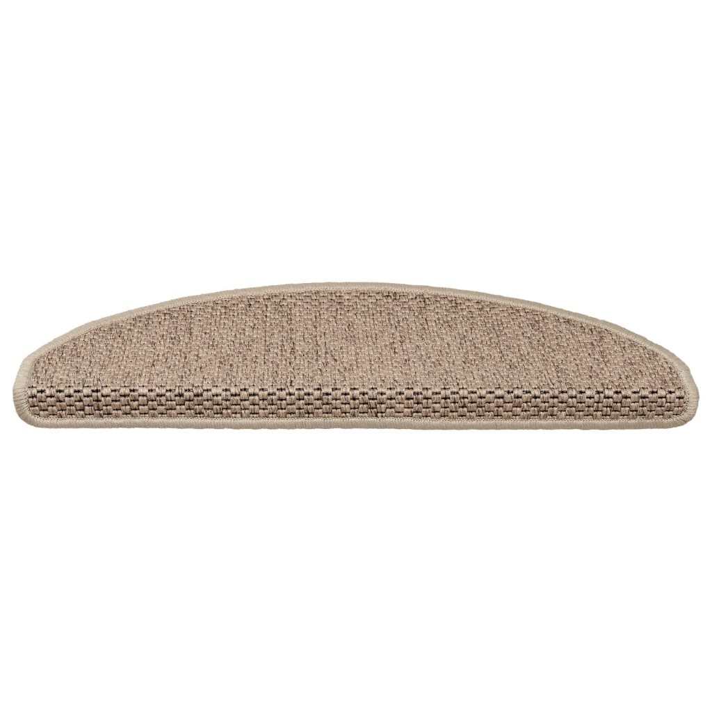 Selvklebende trappematter sisal-utseende 15 stk 65x21x4 cm sand