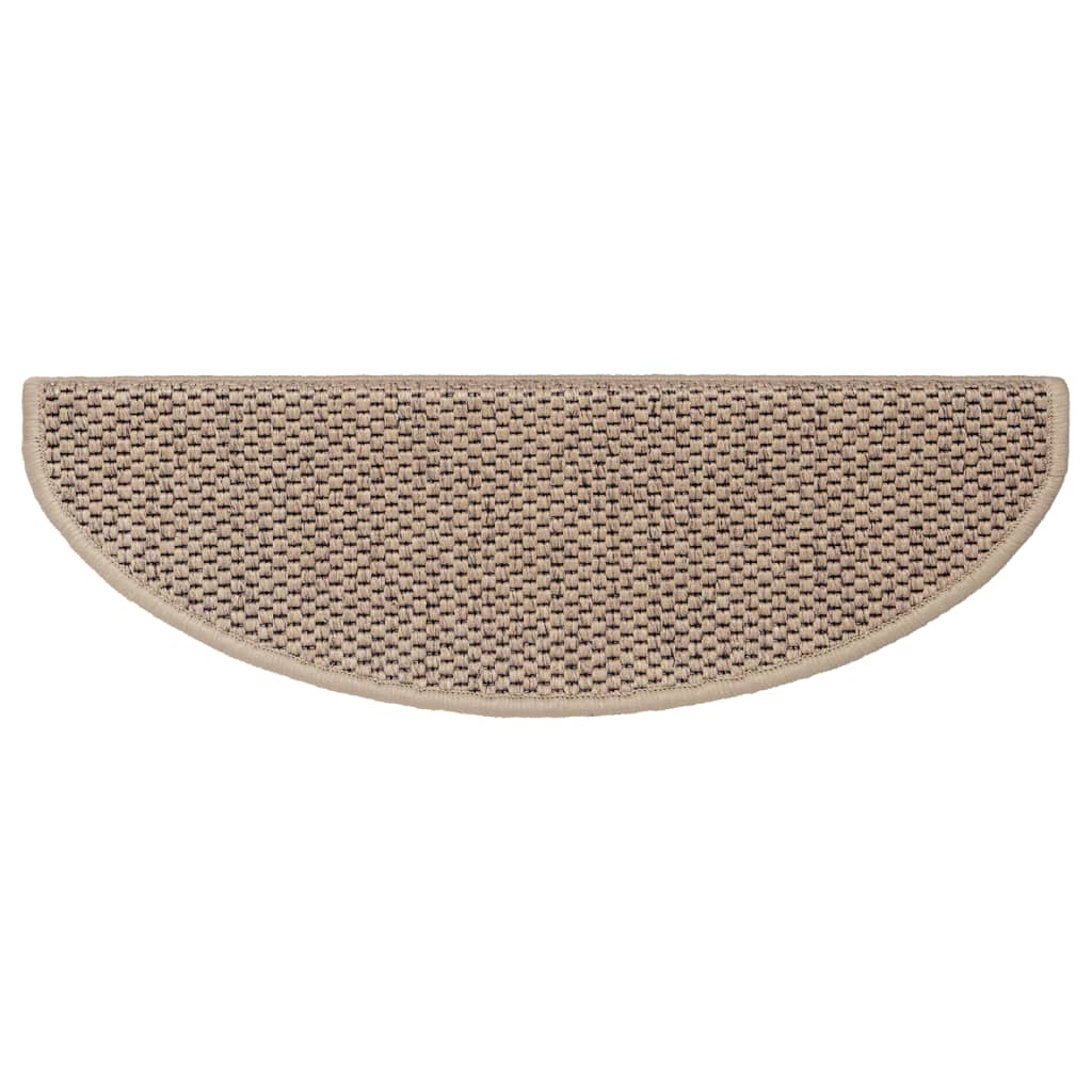 Selvklebende trappematter sisal-utseende 15 stk 65x21x4 cm sand