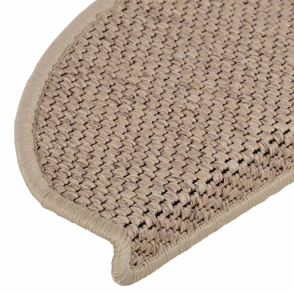 Selvklebende trappematter sisal-utseende 15 stk 65x21x4 cm sand